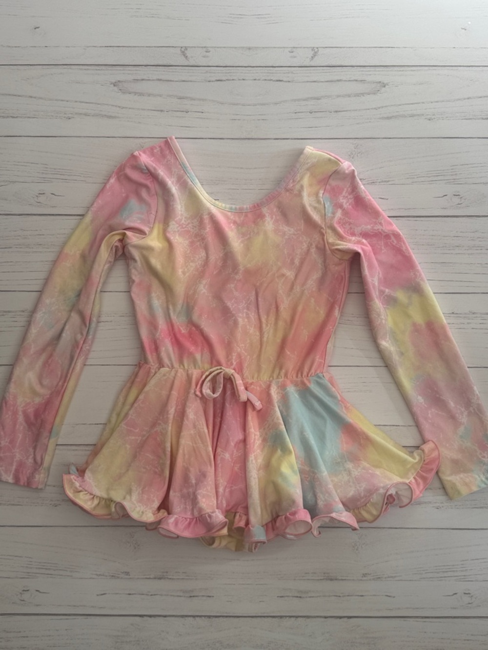 Pastel Tie-Dye Long Sleeve dance leotard